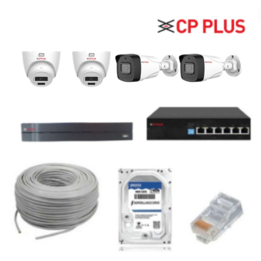 Cp plus ip 2mp 4 camera setup installation
